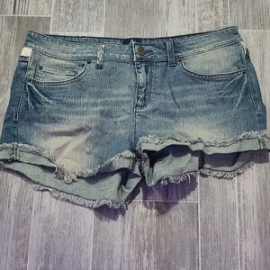 Womens Authentic Icon blue denim shorts 5 pocket with stars size 28